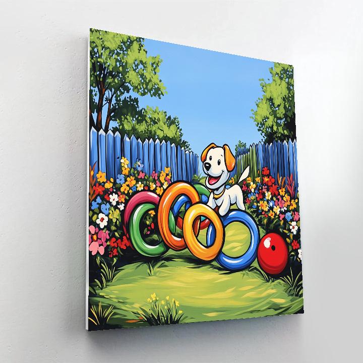Slinky Dog Backyard Ring Tunnel Disney Inspired paint by numbers