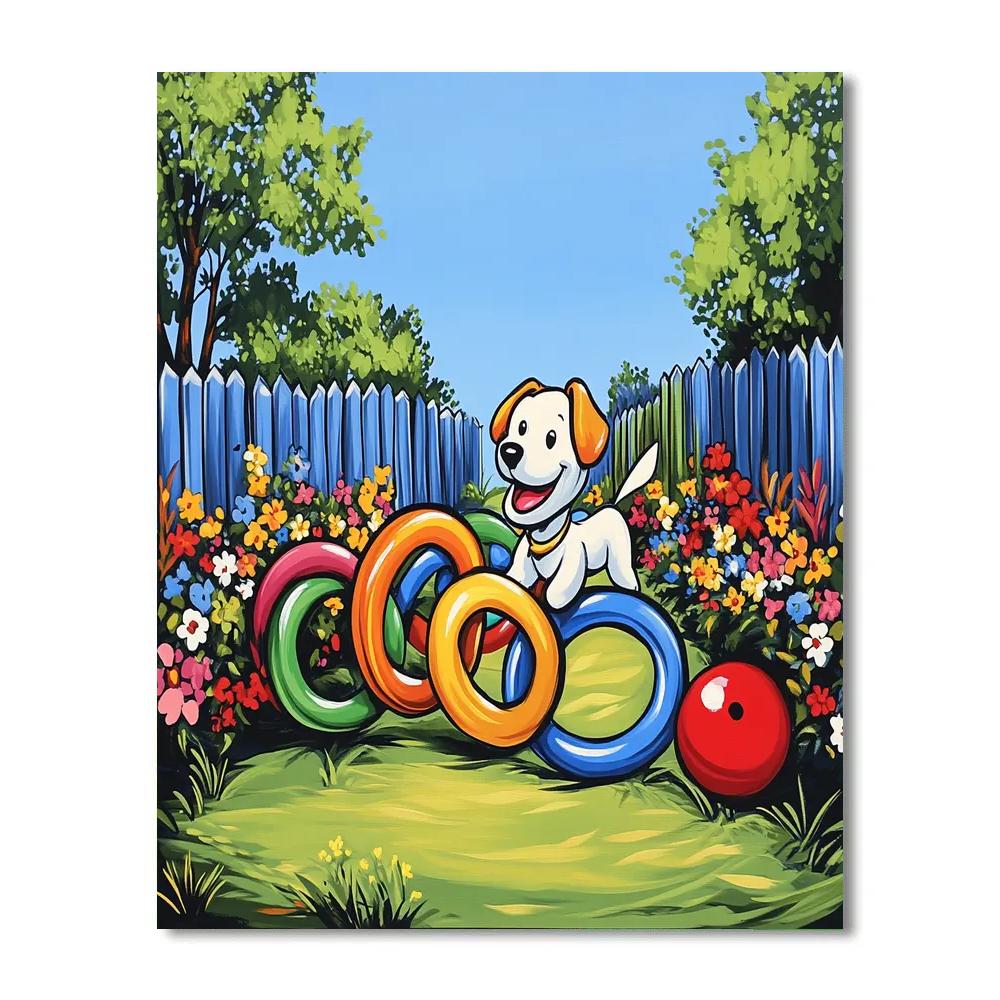 Slinky Dog Backyard Ring Tunnel Disney Inspired paint by numbers