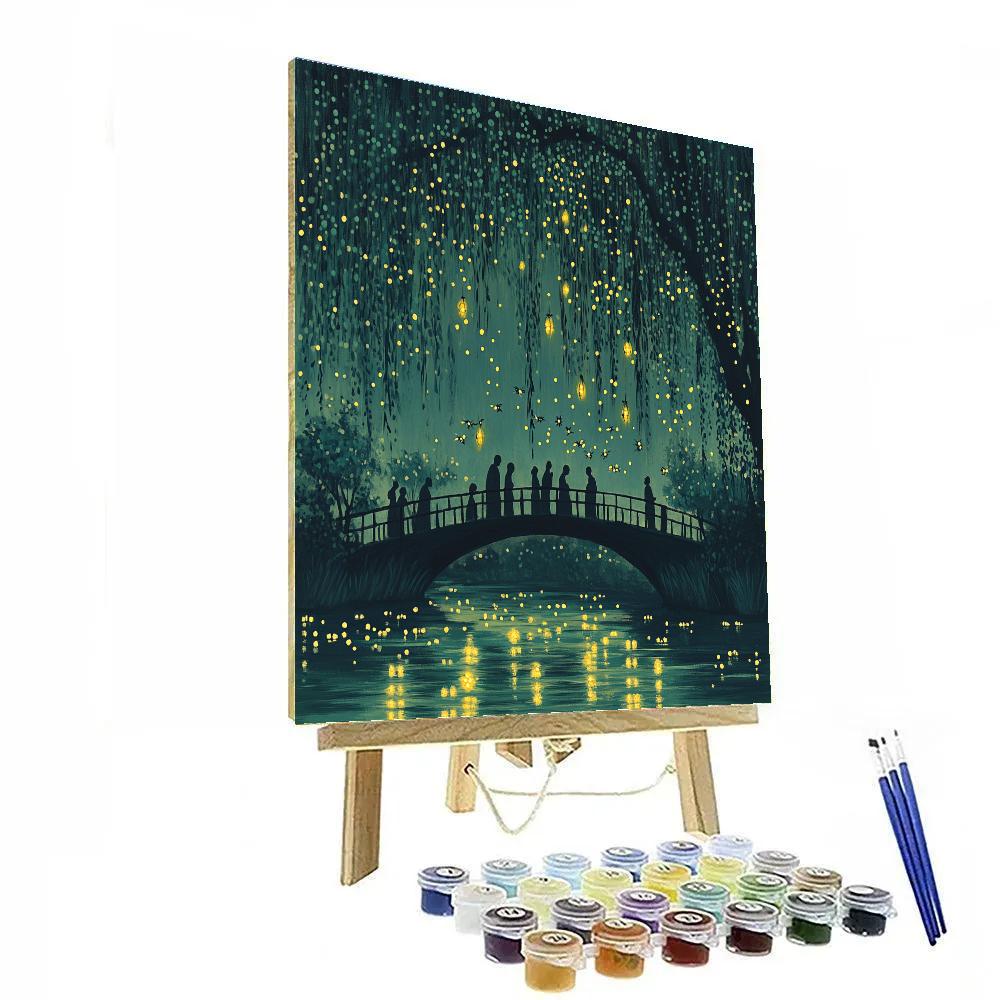 Hiroshige Inspired Fireflies By River DIY paint by numbers