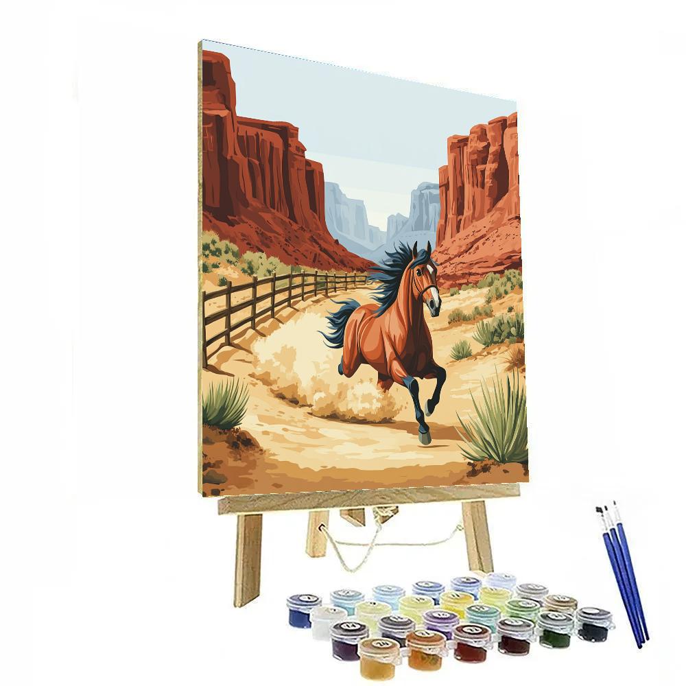 Bullseye Western Canyon Gallop Disney Inspired paint by number
