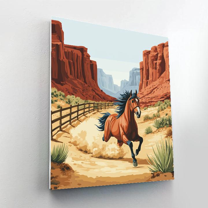 Bullseye Western Canyon Gallop Disney Inspired paint by number