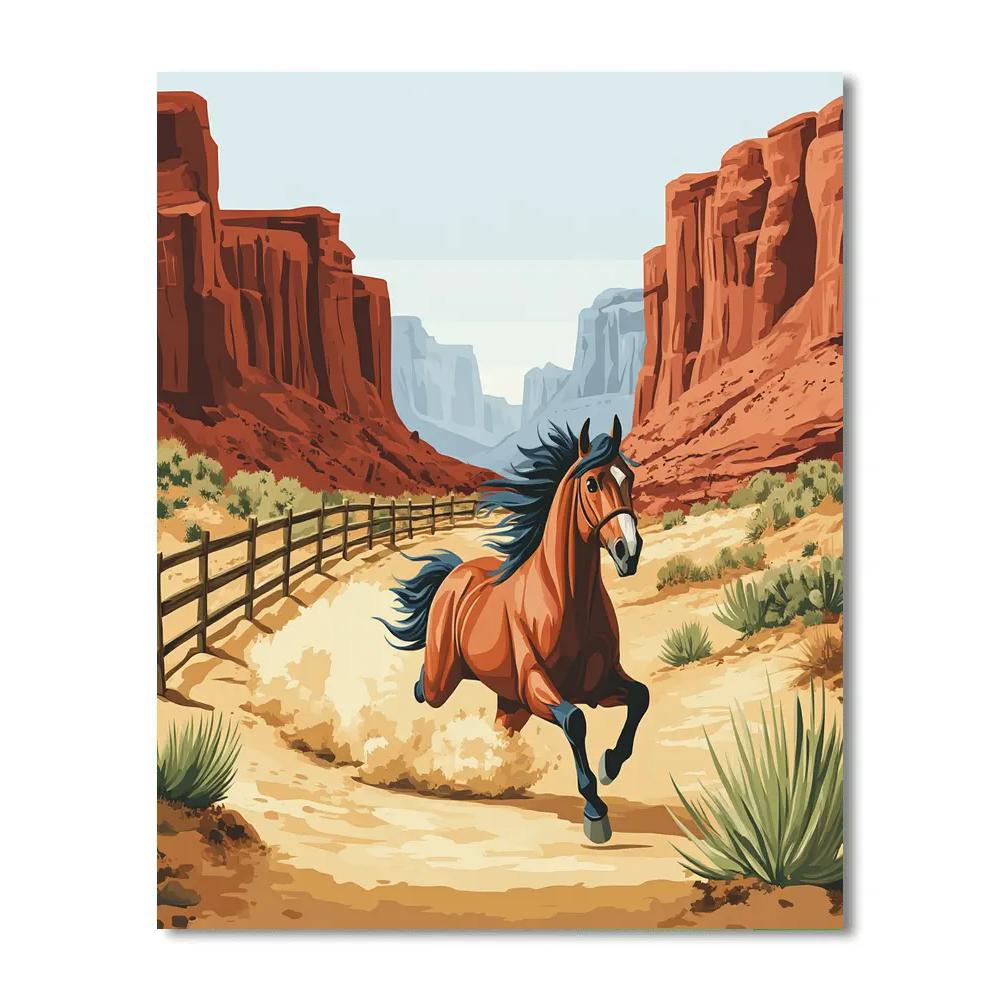 Bullseye Western Canyon Gallop Disney Inspired paint by number
