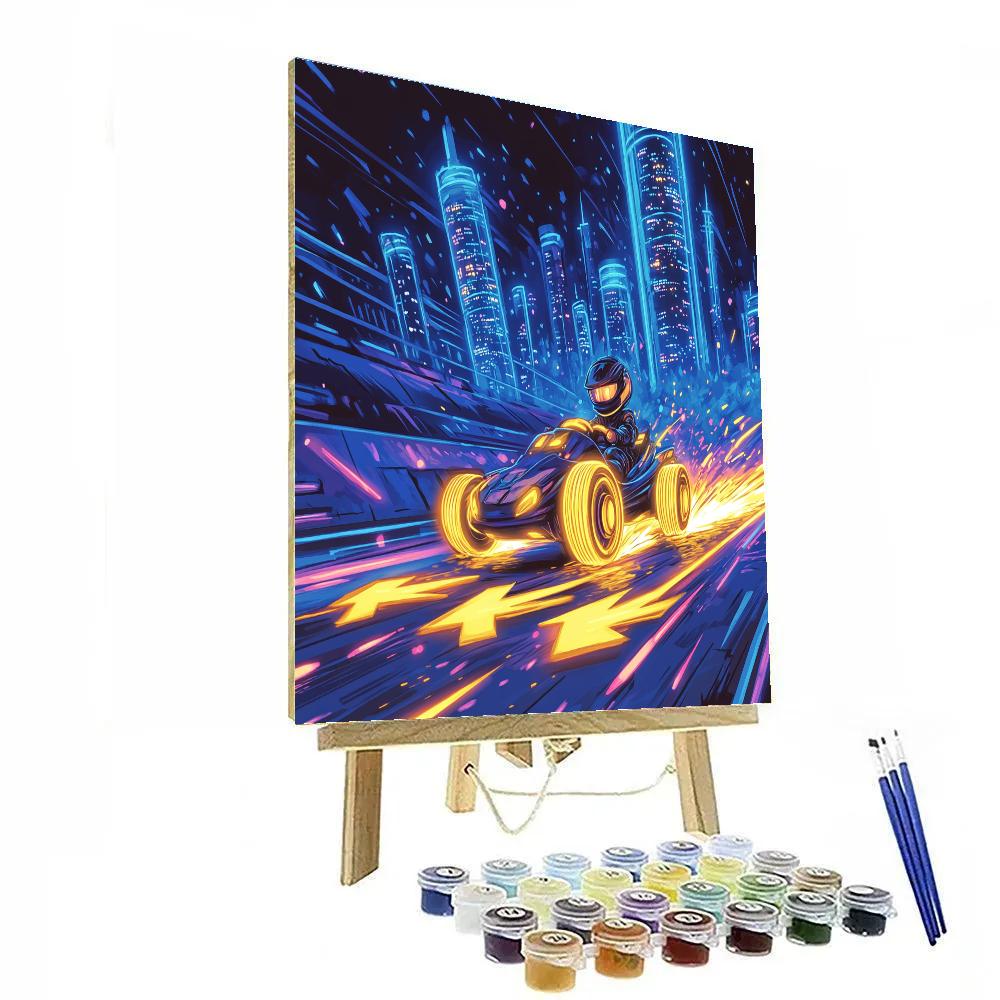 Go Go Tomago Tech Track Speed Test Disney Inspired paint by number