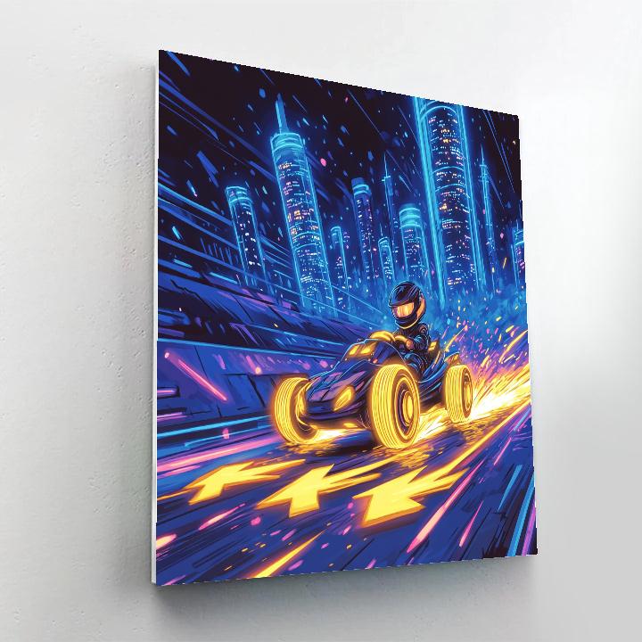 Go Go Tomago Tech Track Speed Test Disney Inspired paint by number