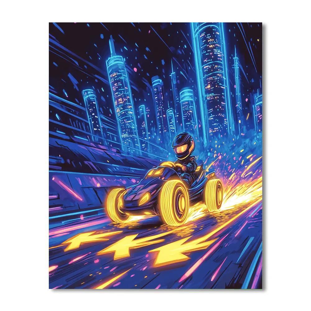 Go Go Tomago Tech Track Speed Test Disney Inspired paint by number