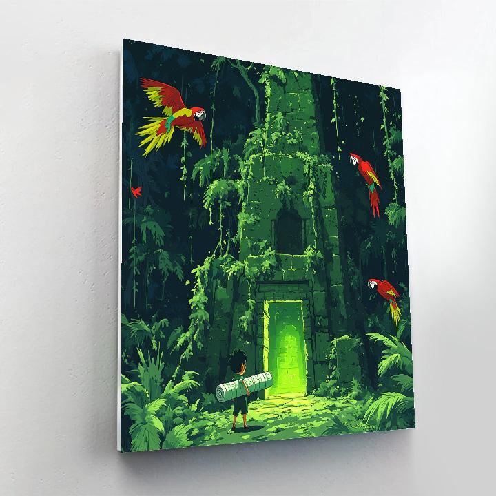 Louie Duck Jungle Treasure Ruin Disney Inspired Paint by numbers kits