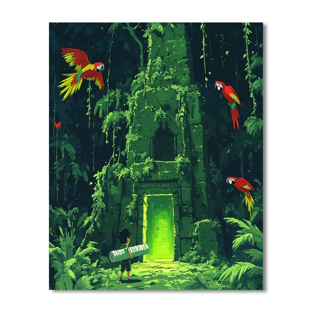 Louie Duck Jungle Treasure Ruin Disney Inspired Paint by numbers kits