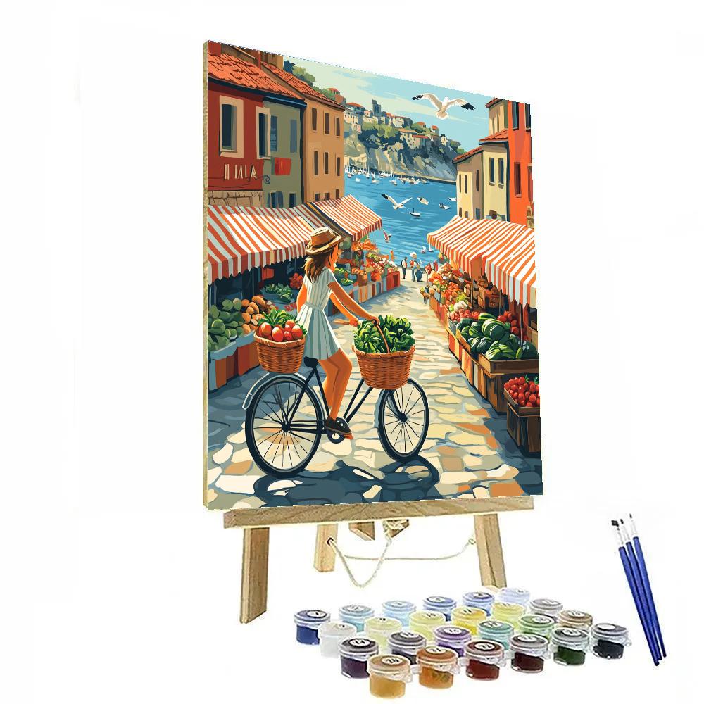 Giulia Seaside Bike Market Ride Disney Inspired Painting by numbers kit
