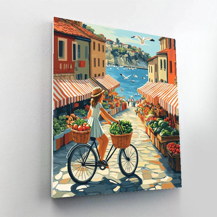 Giulia Seaside Bike Market Ride Disney Inspired Painting by numbers kit