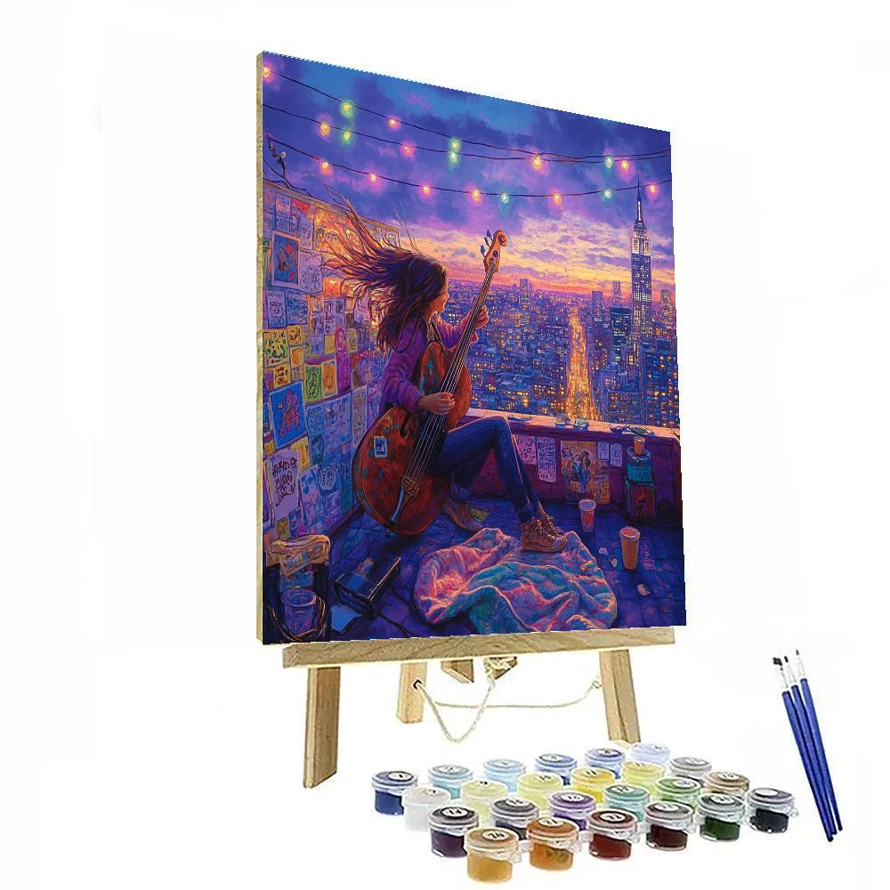 Miriam Rooftop Jam Night Disney Inspired Painting by numbers kit
