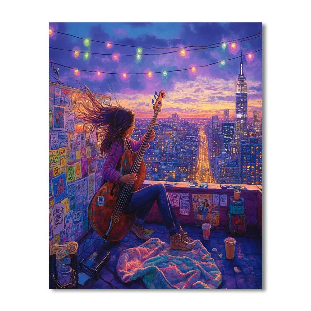 Miriam Rooftop Jam Night Disney Inspired Painting by numbers kit
