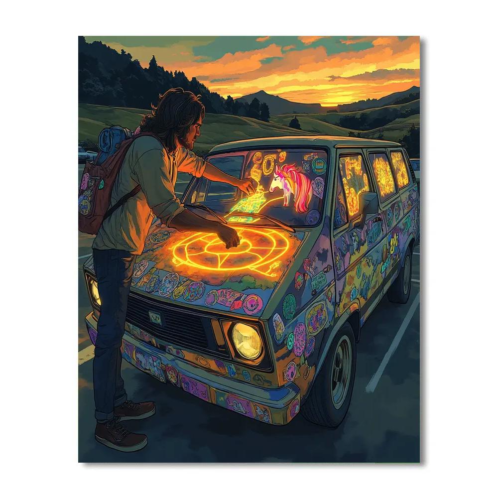Barley Lightfoot Quest Van Map Disney Inspired Paint by numbers art
