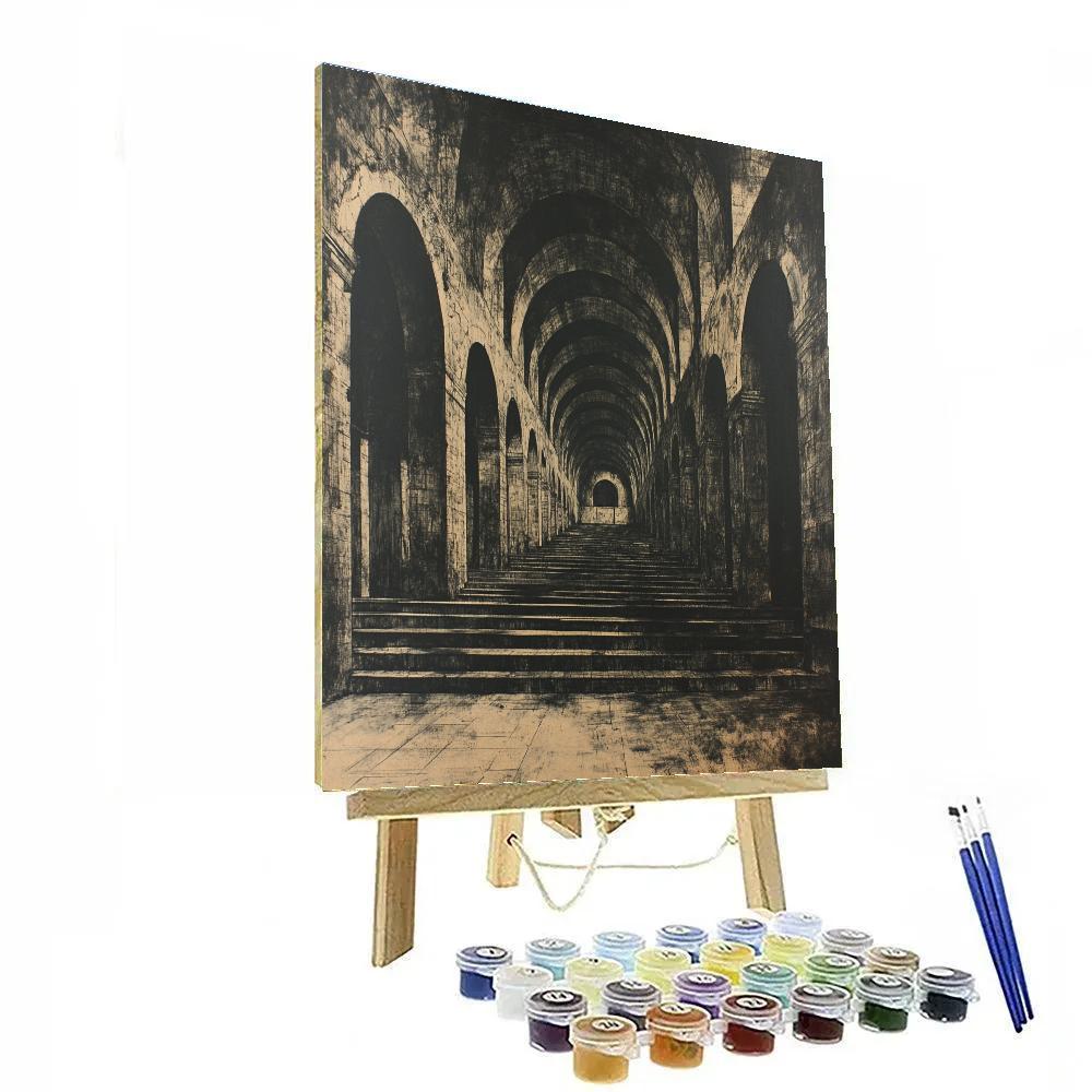 Piranesi Inspired Stair Of Ruins Paint by numbers art