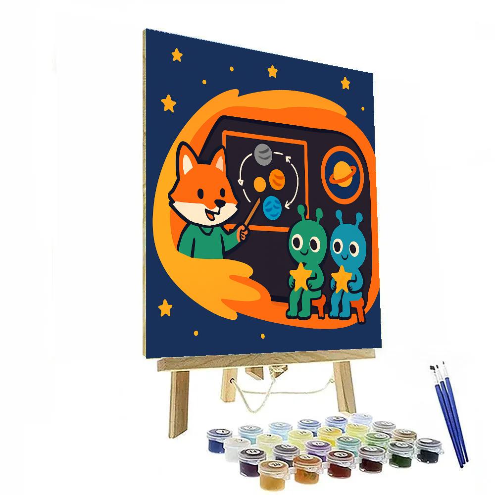 Comet Classroom With Professor Fox Paint by numbers art