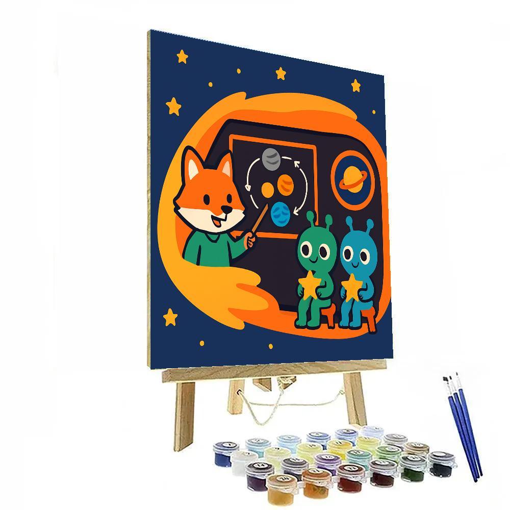 Comet Classroom With Professor Fox Paint by numbers art