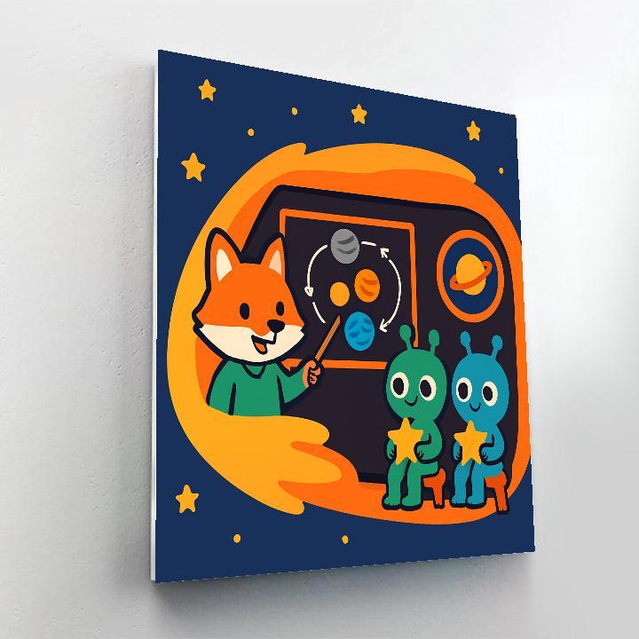 Comet Classroom With Professor Fox Paint by numbers art