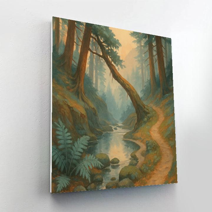 Amber Mist Over The Cedar Ravine Number painting