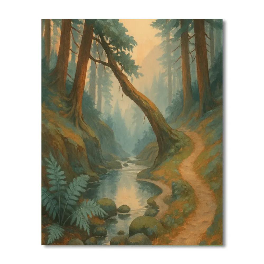 Amber Mist Over The Cedar Ravine Number painting