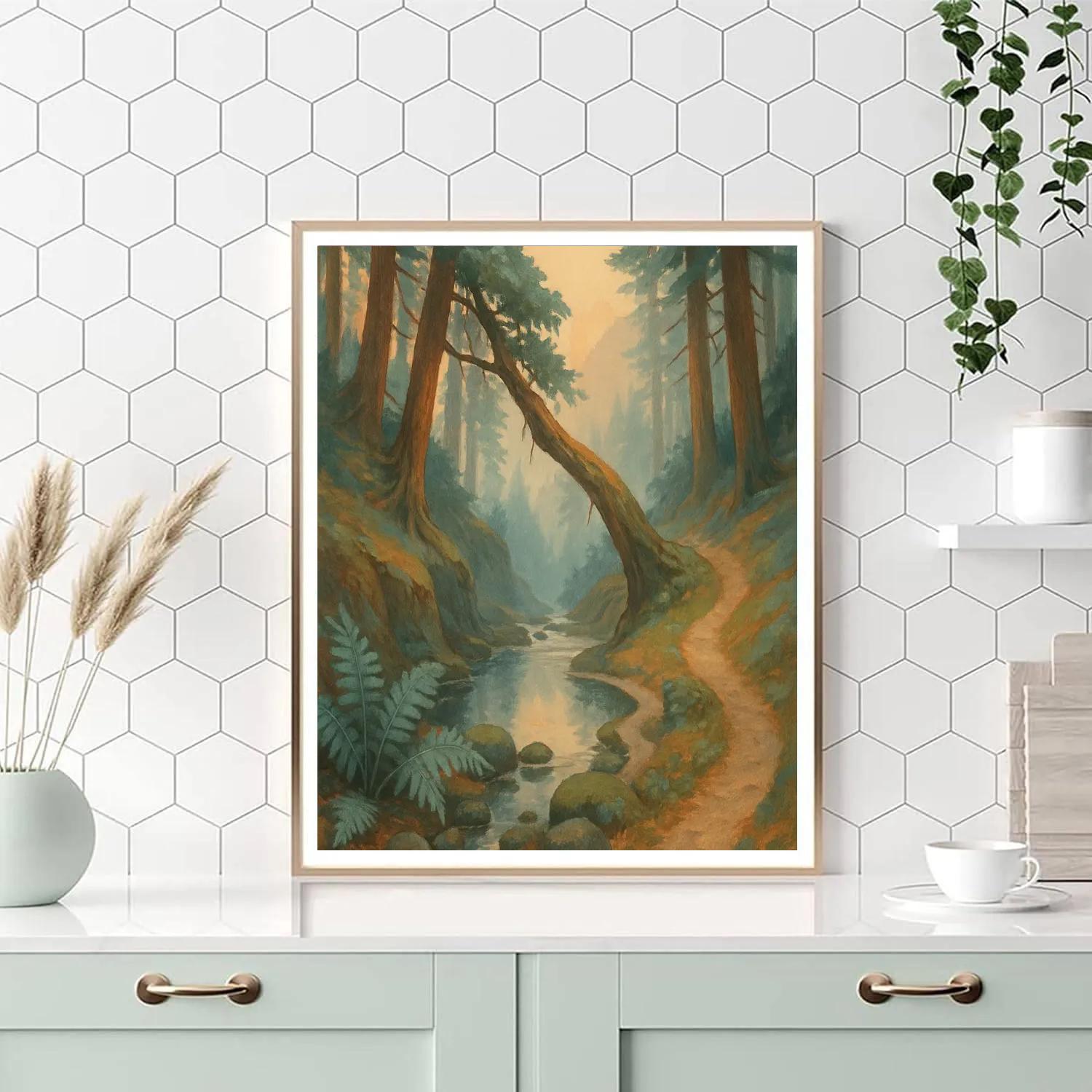 Amber Mist Over The Cedar Ravine Number painting