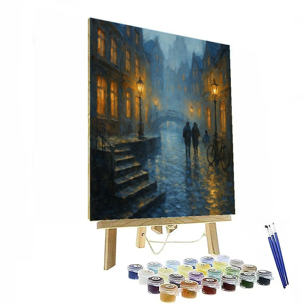 Lantern Mist Over The Canal Steps paint by numbers