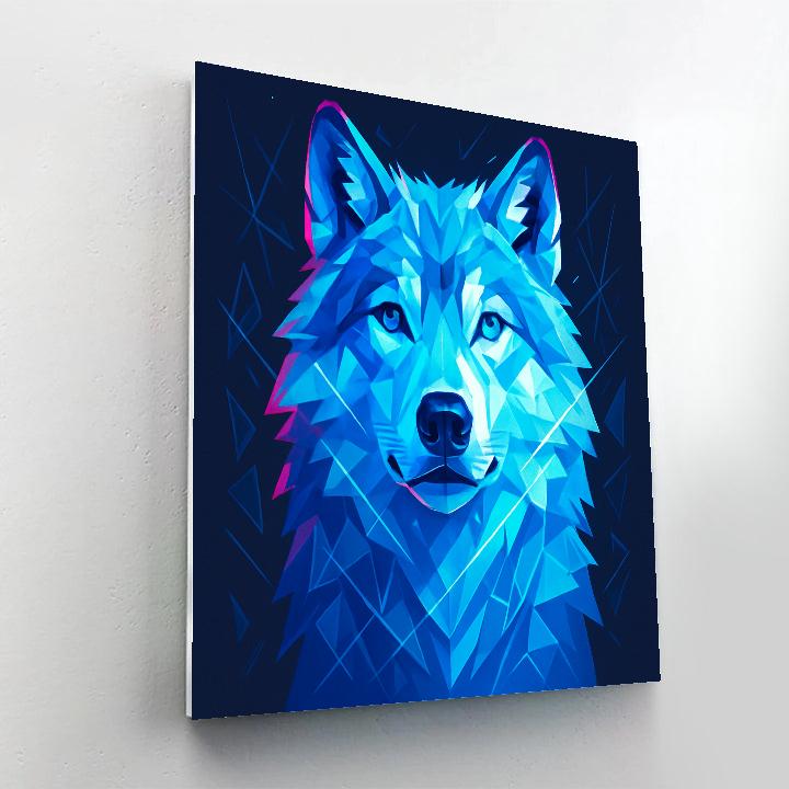 Prismatic Glacier Wolf Stare Number painting
