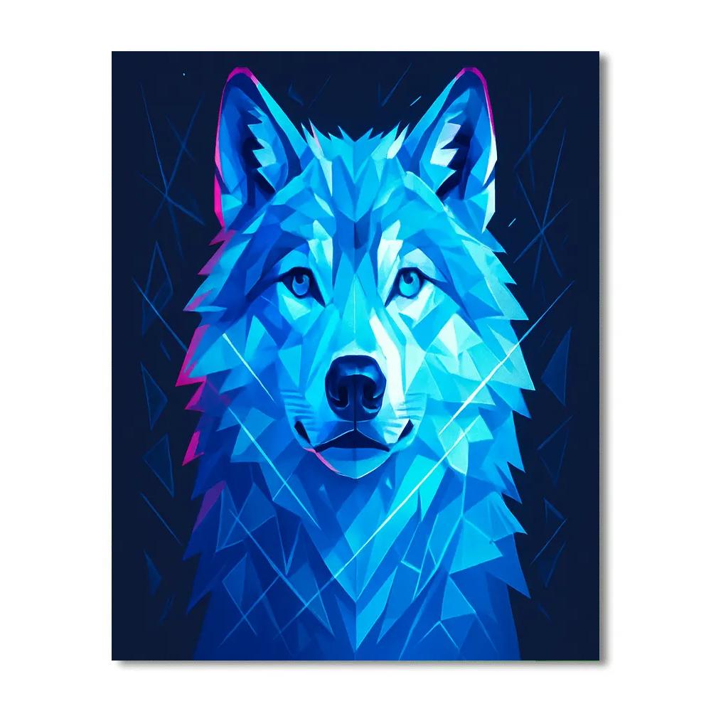 Prismatic Glacier Wolf Stare Number painting