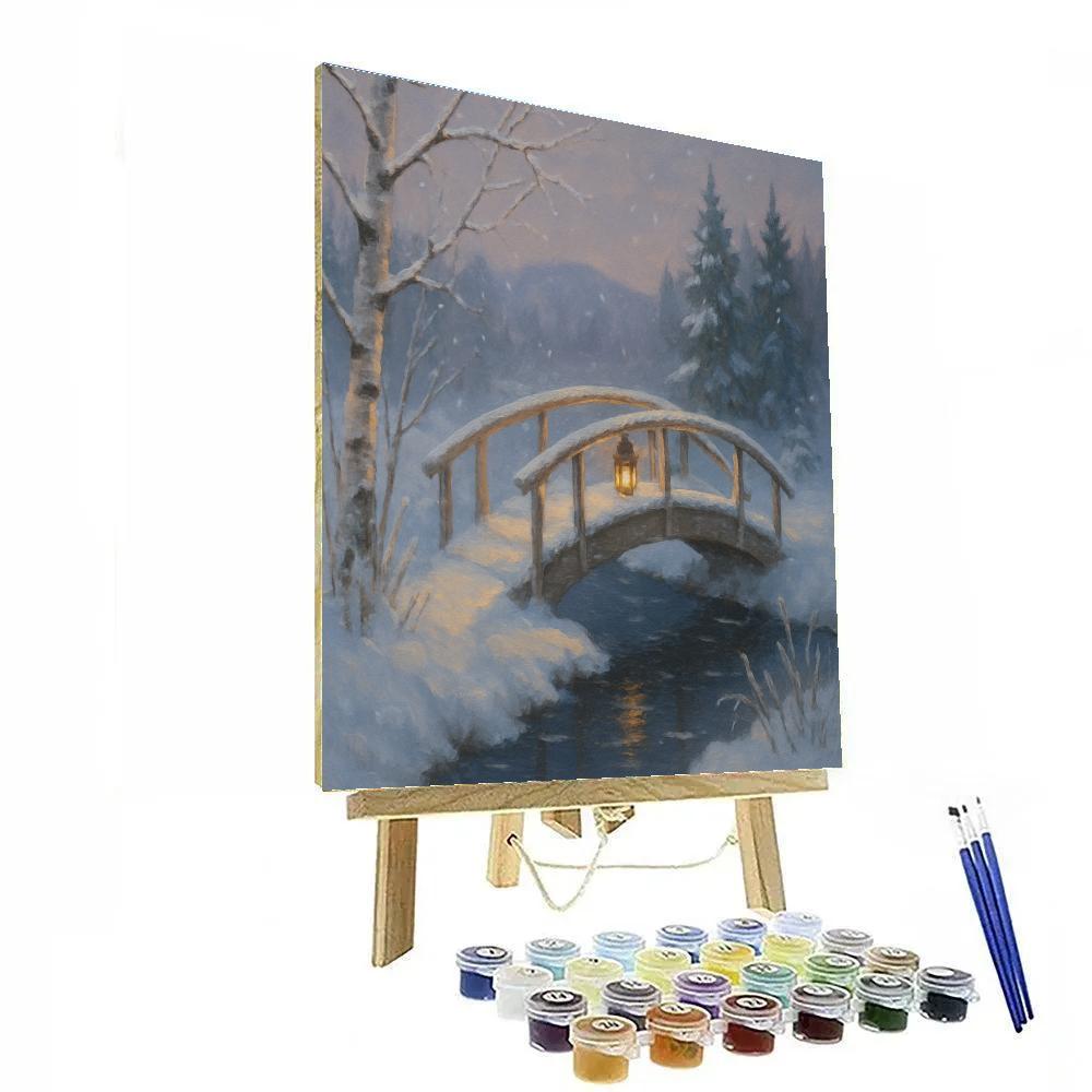 Lantern Light On The Silent Footbridge Painting by numbers kit