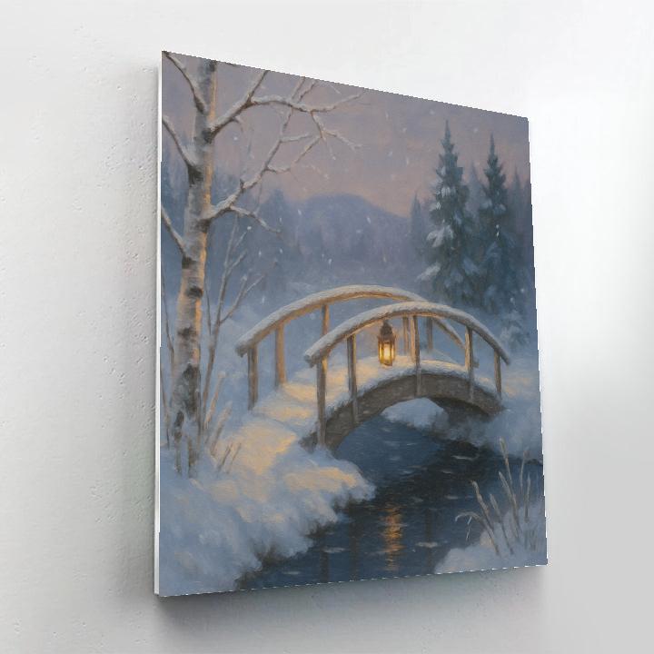 Lantern Light On The Silent Footbridge Painting by numbers kit