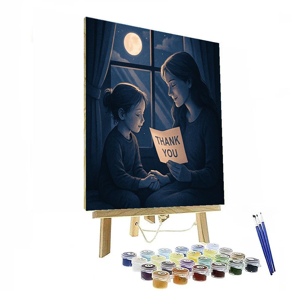 Moonlit Thank You Letter paint by numbers