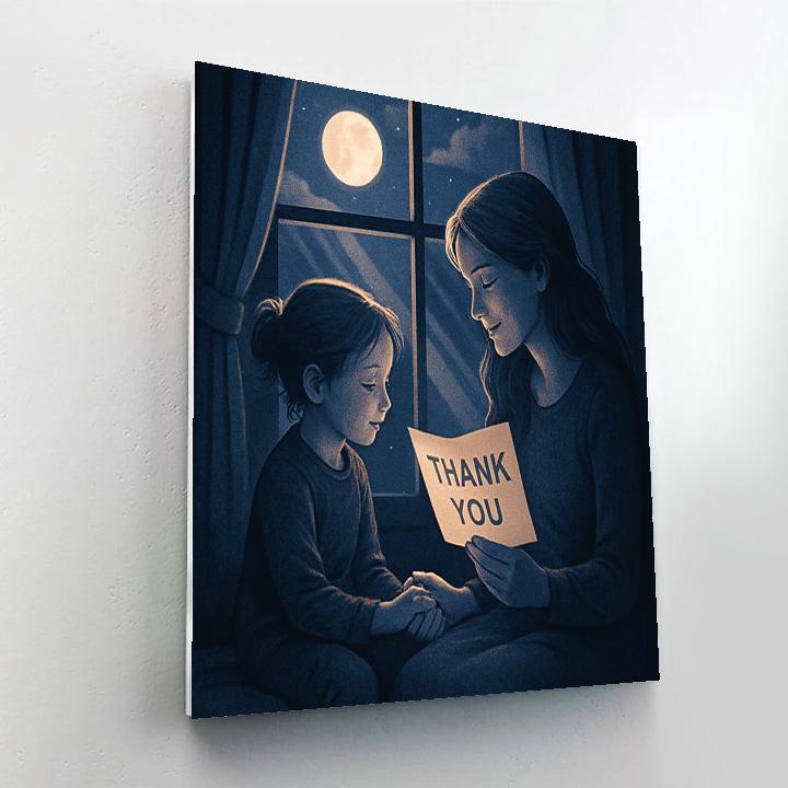 Moonlit Thank You Letter paint by numbers