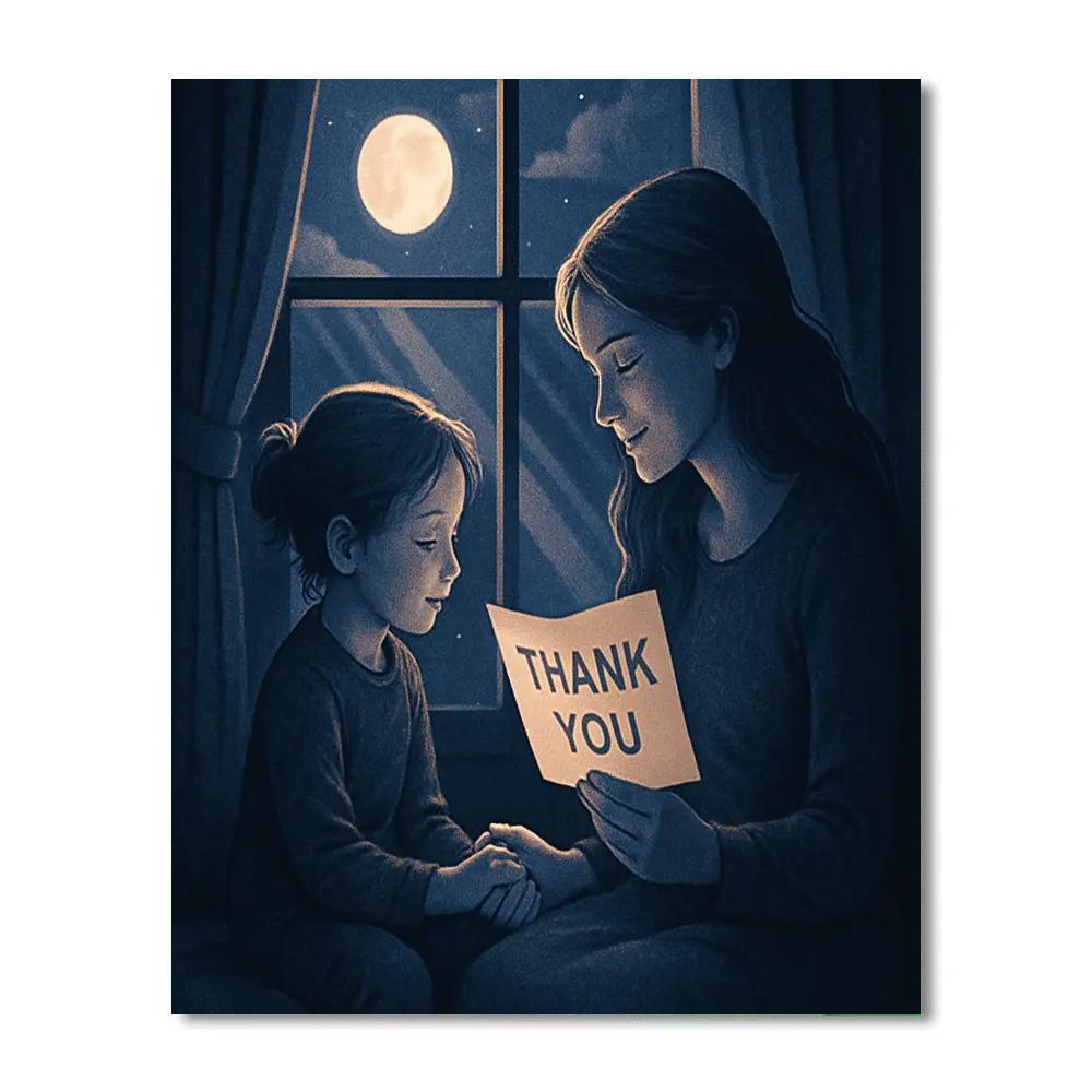 Moonlit Thank You Letter paint by numbers