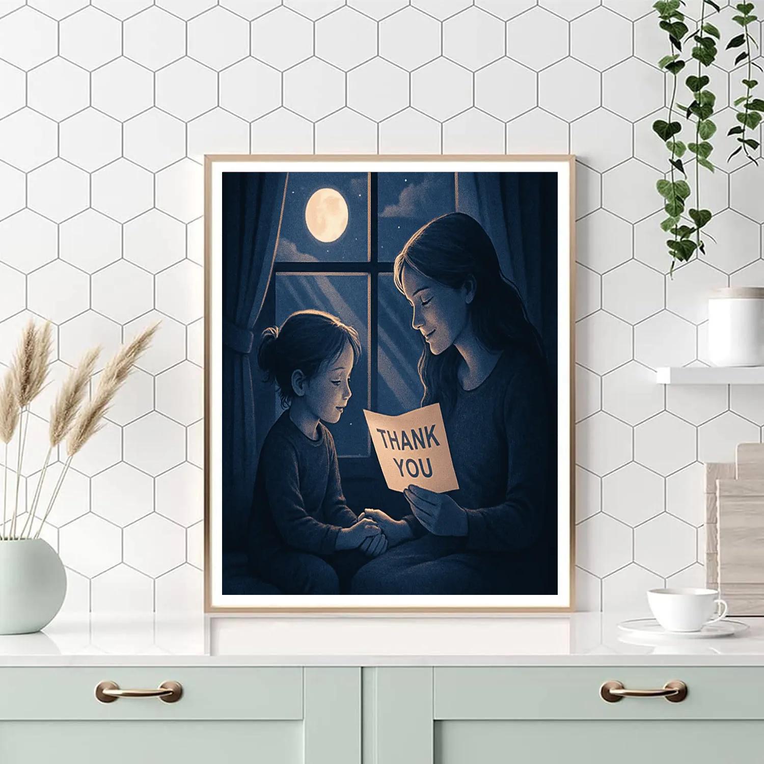 Moonlit Thank You Letter paint by numbers