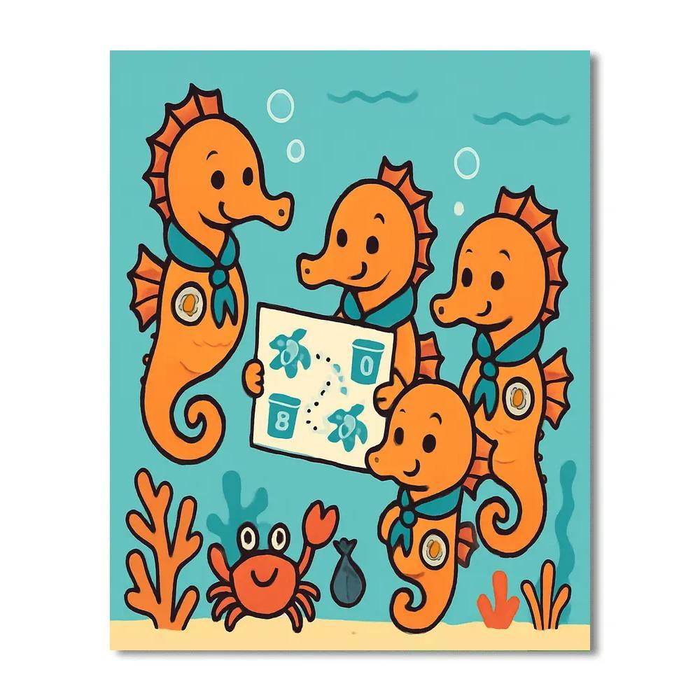 Coral Reef Rescue Team Seahorse Scouts paint by number