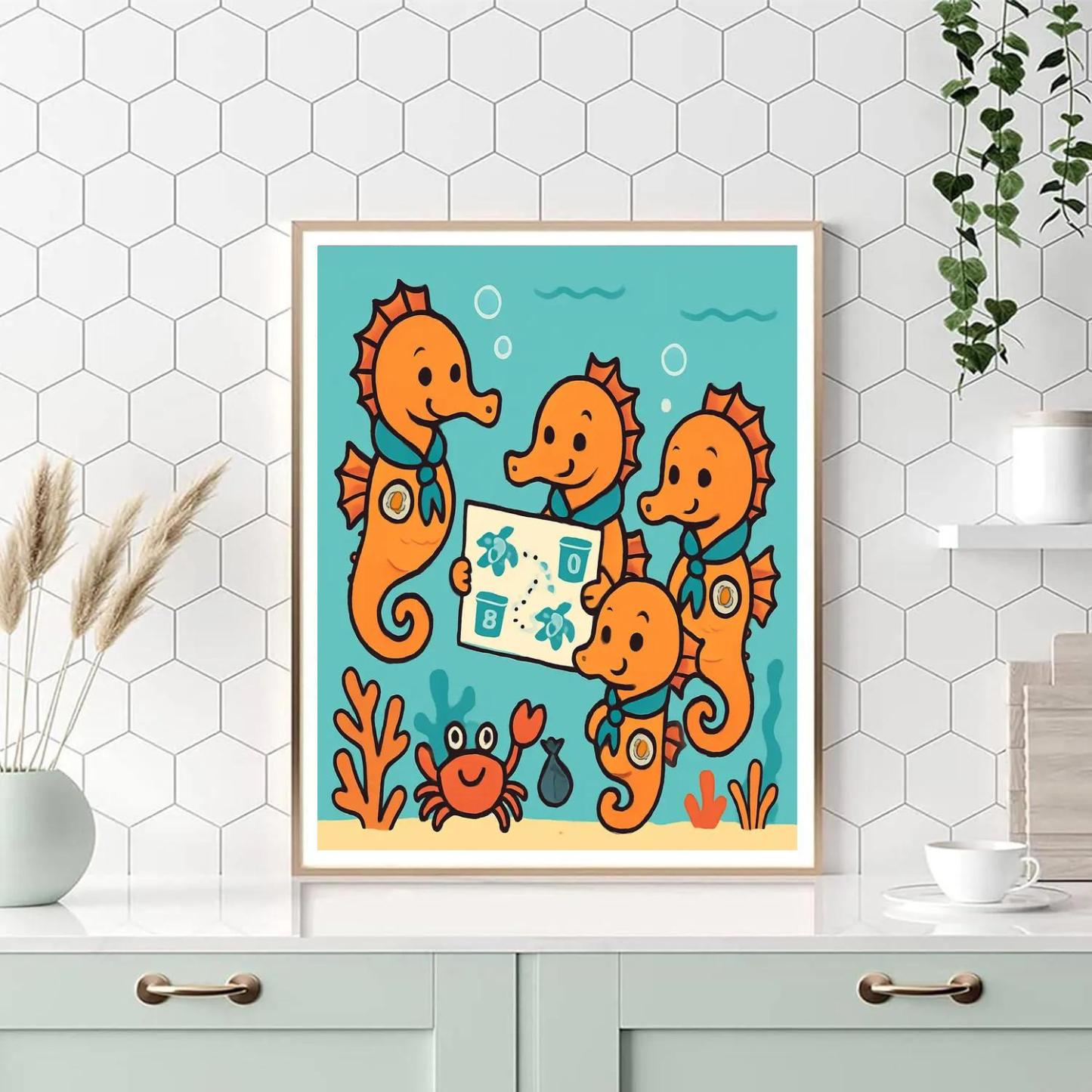 Coral Reef Rescue Team Seahorse Scouts paint by number