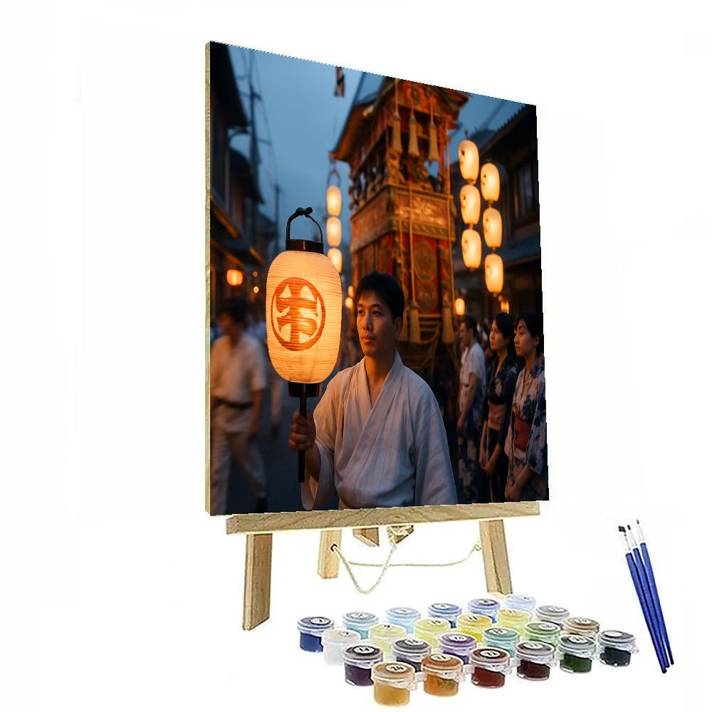 Gion Matsuri Float Lantern Glow Kyoto paint by number