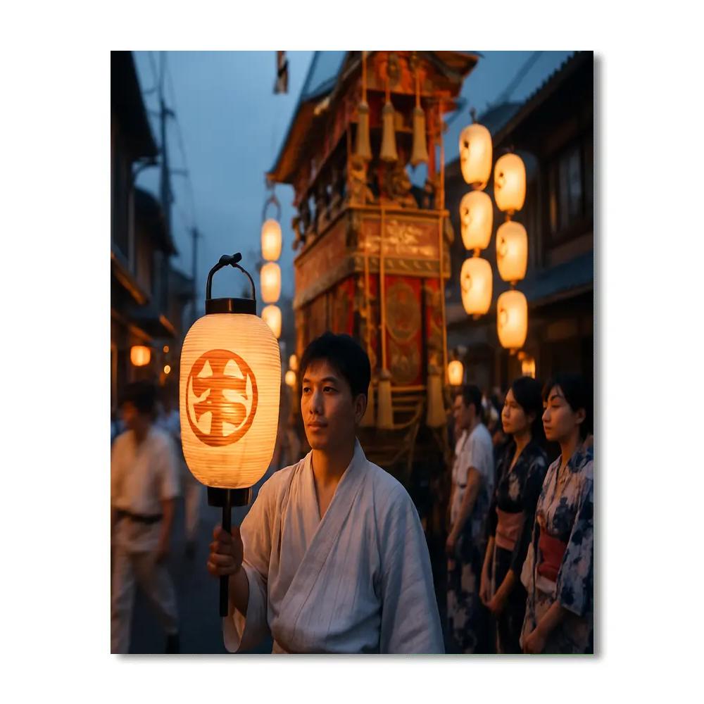 Gion Matsuri Float Lantern Glow Kyoto paint by number
