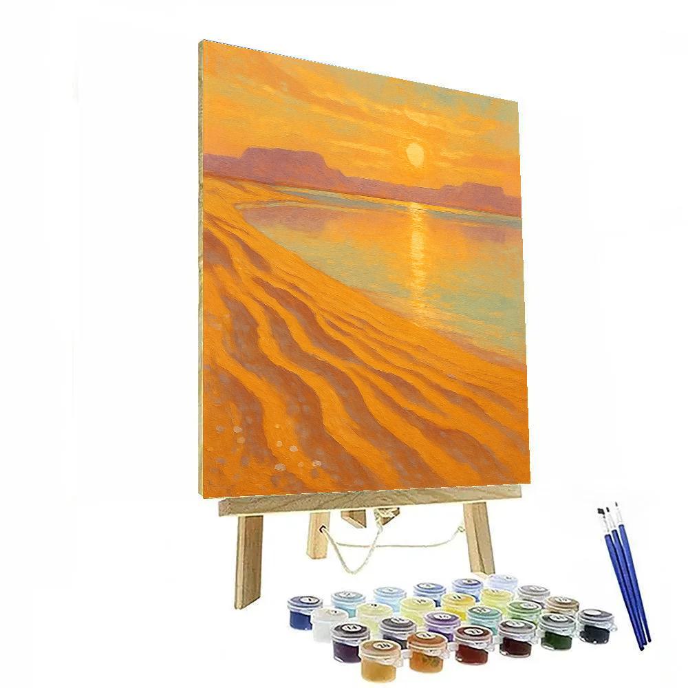 Saffron Dunes And The Quiet Salt Lake Painting by numbers kit