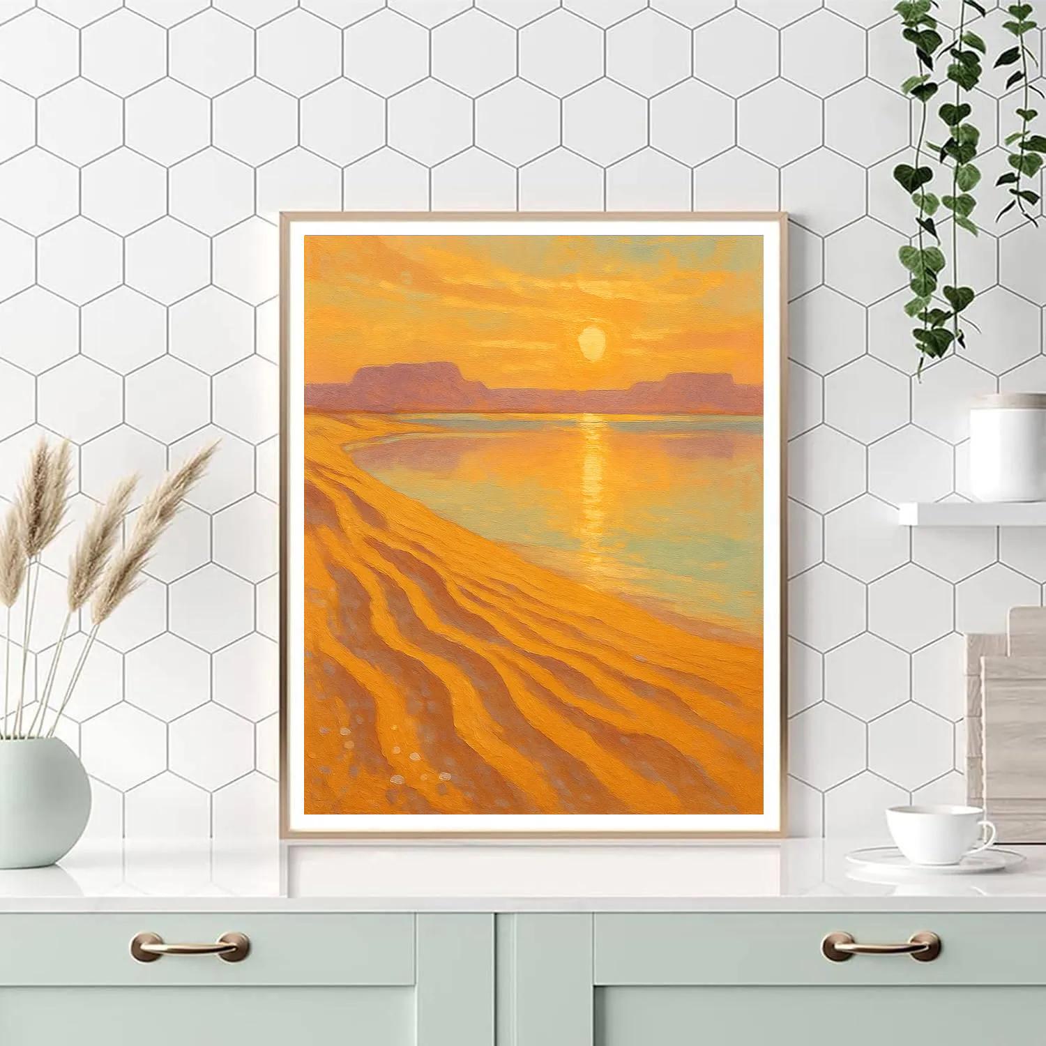 Saffron Dunes And The Quiet Salt Lake Painting by numbers kit