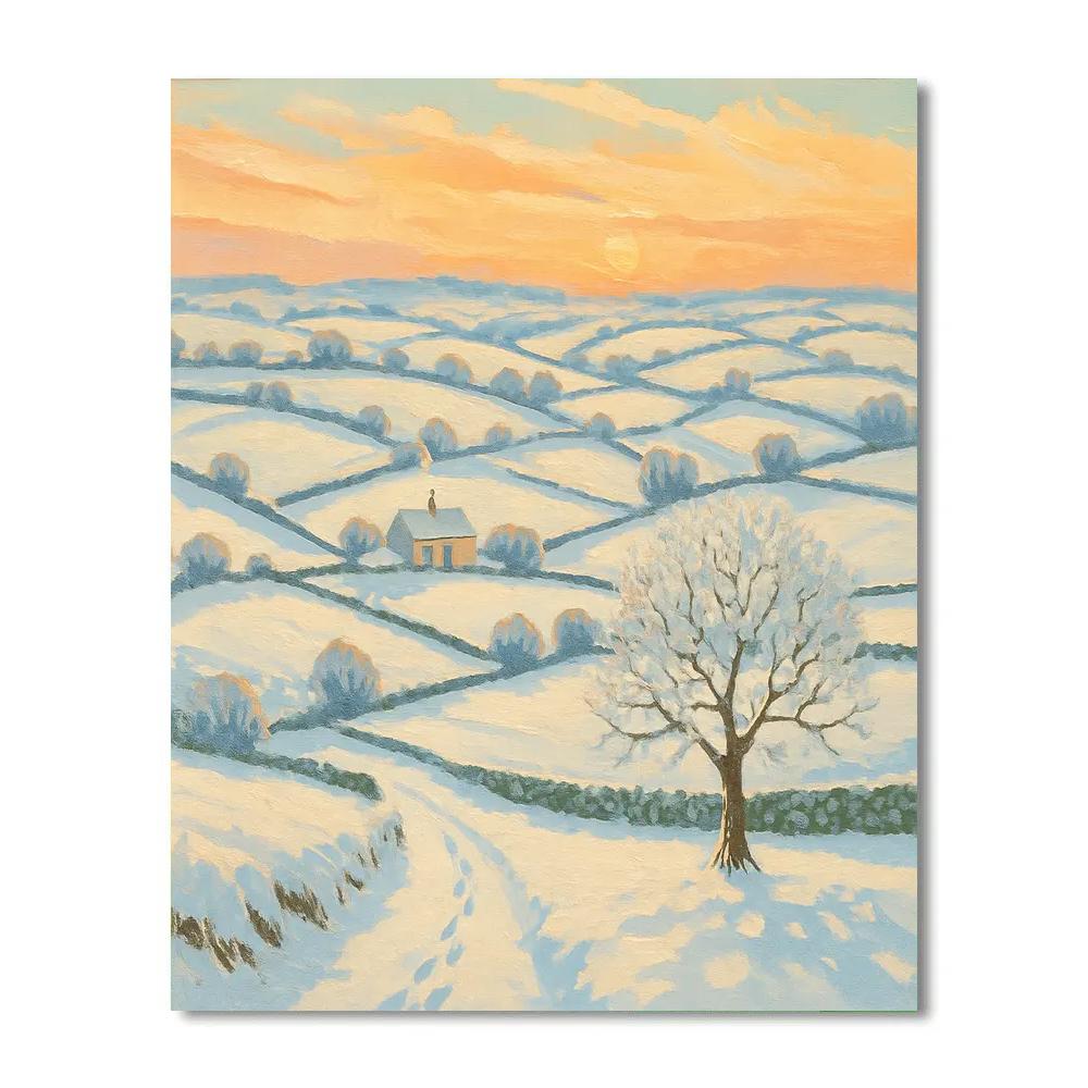 Sunrise Over The Quilt Field Valley Paint by numbers kits