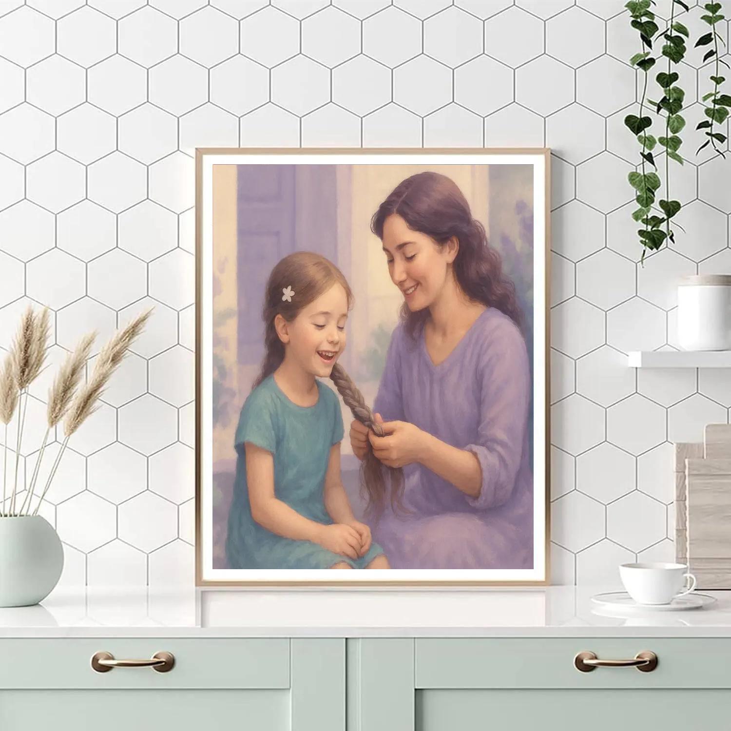 Stargarden Hair Braiding Moment Painting by numbers kit