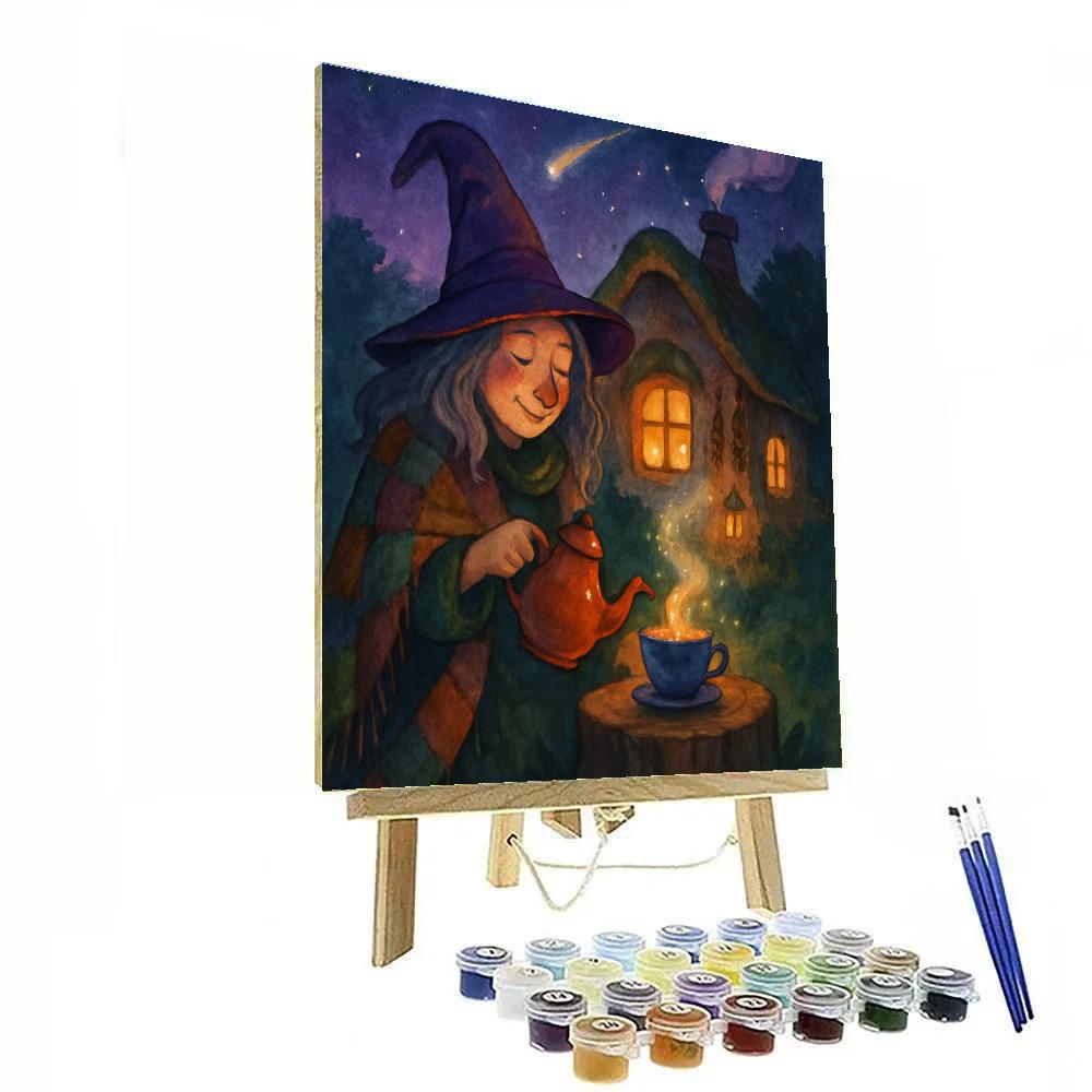 Witch Cottage Tea Under A Comet Sky Number painting