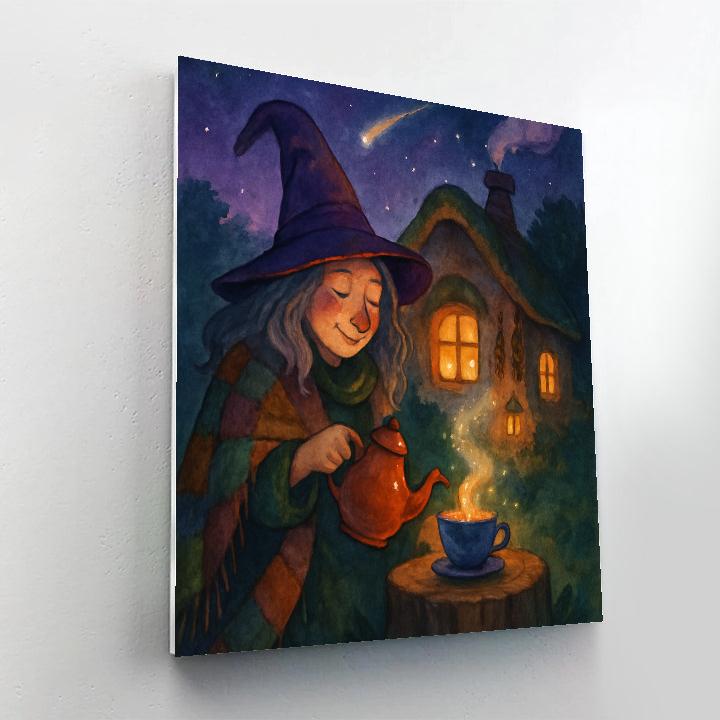 Witch Cottage Tea Under A Comet Sky Number painting