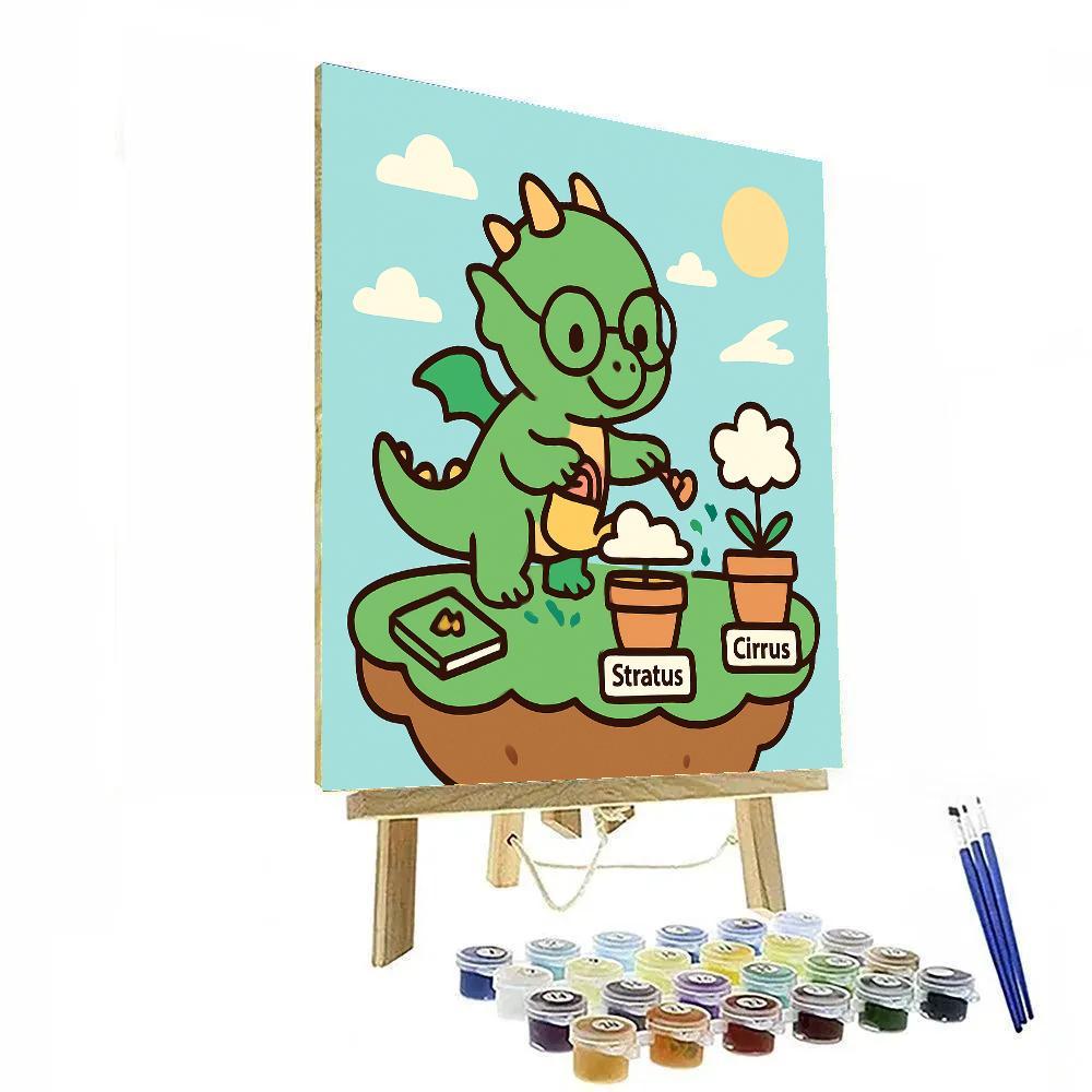 Sky Garden On A Floating Island With Baby Dragon Botanist Painting by numbers kit