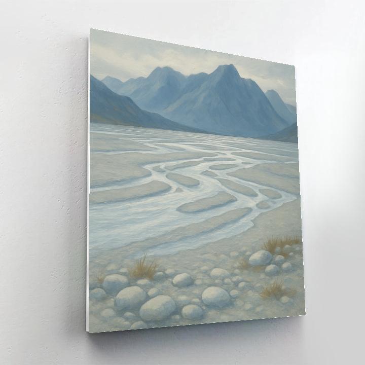 Glacier River Braids Under A Pearl Sky DIY paint by numbers