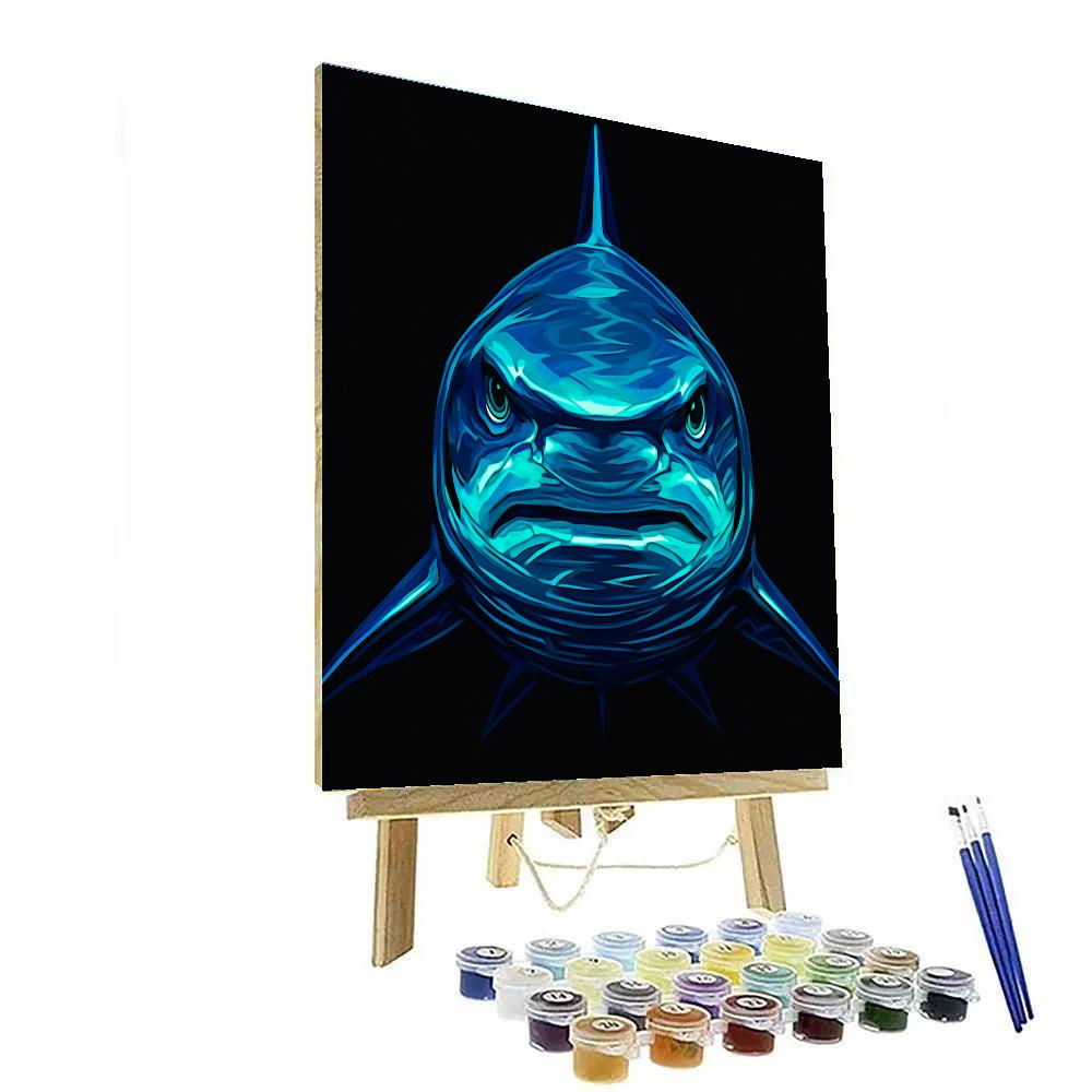 Electric Reef Shark Portrait paint by numbers
