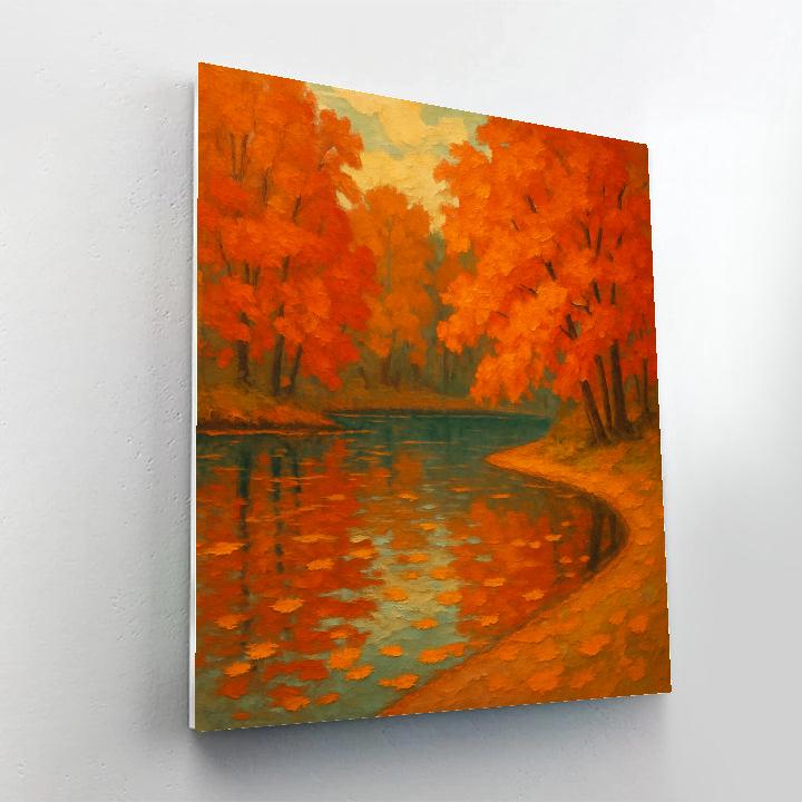Autumn Maple Reflection Basin Numbered painting kits
