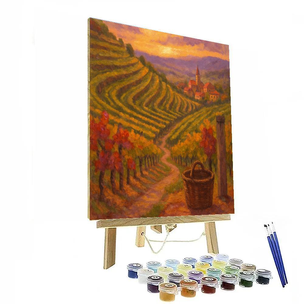Terracotta Vineyard Steps At Harvest Dusk Painting by numbers kit