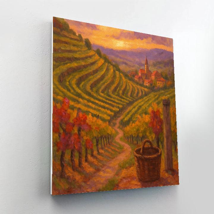 Terracotta Vineyard Steps At Harvest Dusk Painting by numbers kit