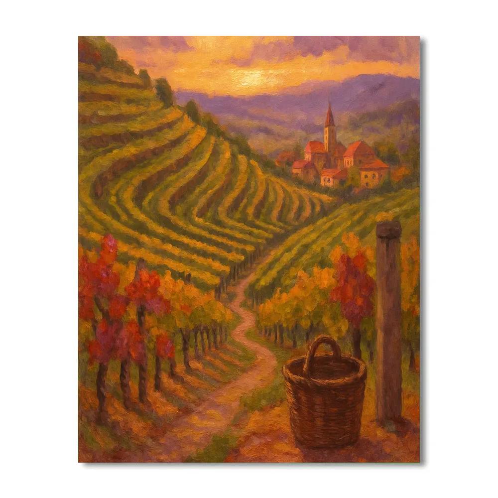 Terracotta Vineyard Steps At Harvest Dusk Painting by numbers kit