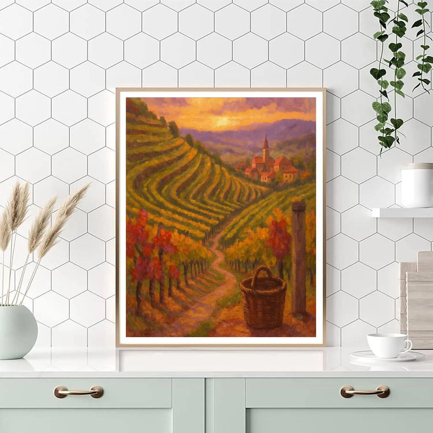 Terracotta Vineyard Steps At Harvest Dusk Painting by numbers kit